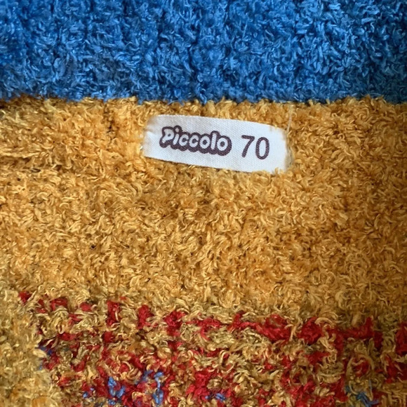 Baby piccolo zip up teddy bear blue argyle sweater 6-12 months cozy - Picture 2 of 4